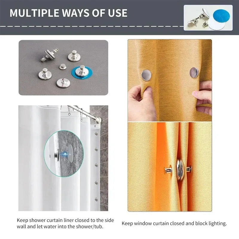 Magnetic Curtain Closure with Self-Adhesive Patch - Light-Blocking and Secure Fastening