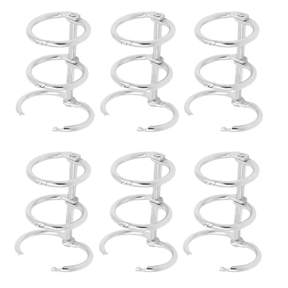 Metal Loose Leaf Binder Rings 6 Pcs Office Binding Supplies DIY Book Rings