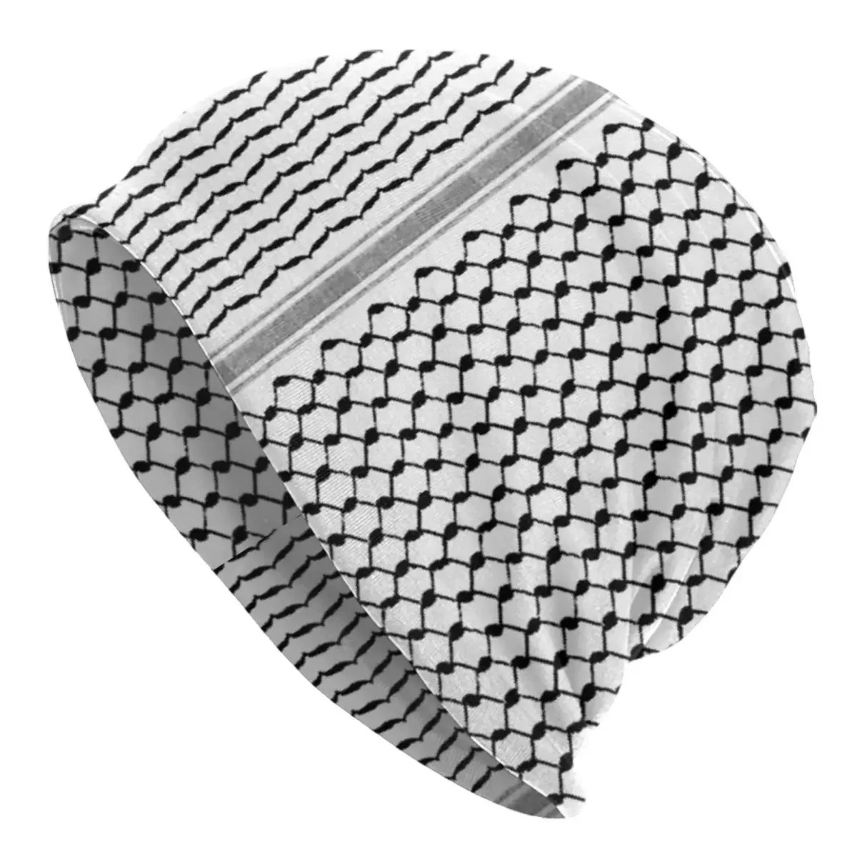 

Palestinian Hatta Kufiya Palestine Arabic Keffiyeh Design Skullies Beanies Hats Warm Cap Knitted Bonnet Caps for Unisex Adult