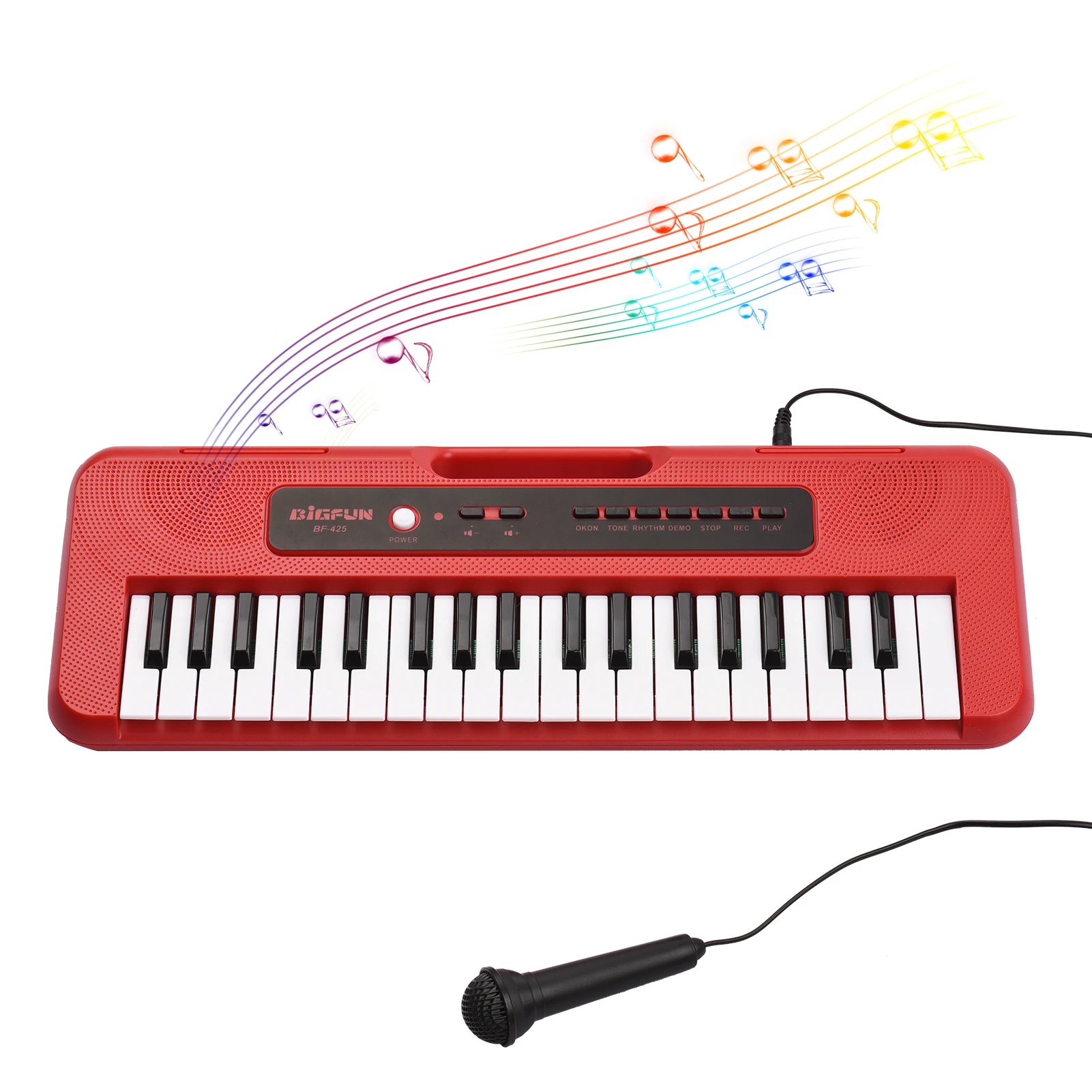 37 Key Children Electronic Piano Mini Microphone Preset 10 Demos Supports Recording Headphone/ Aux in Jack Keyboard