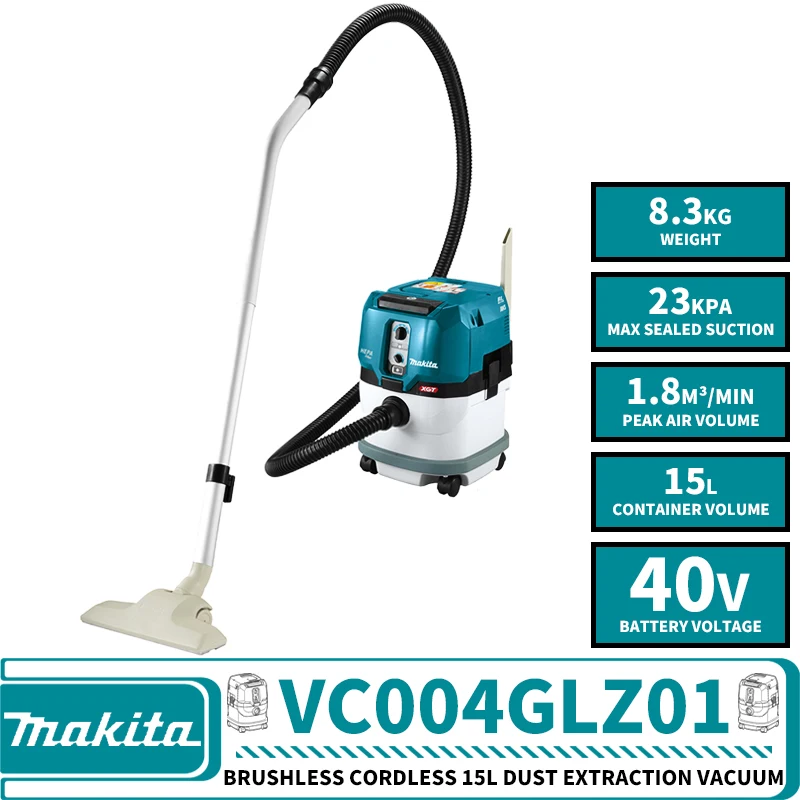 MAKITA Aspirateur sec/humide 8 litres 40 V XGT sans balai et sans fil avec  XPT très perfor