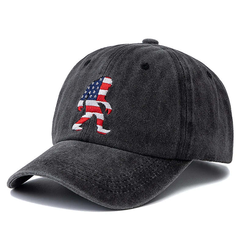 Hot Sale Washed Cotton Cap High Quality USA Flag Pattern Embroidery Baseball Cap Men And Women Outdoor Sports Dad Hats