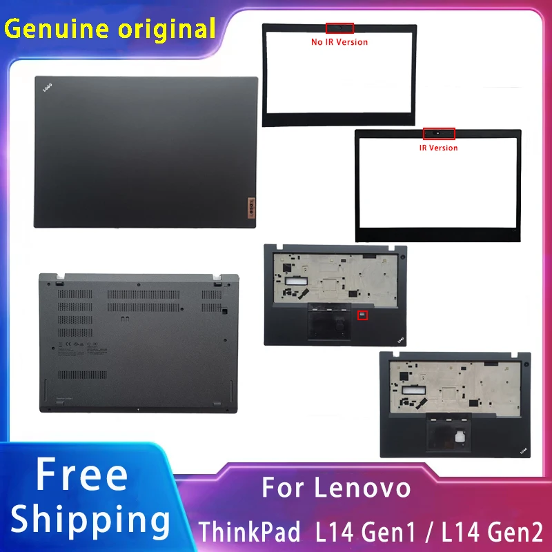 

New For Lenovo ThinkPad L14 Gen1 Gen2; Replacemen Laptop Accessories Lcd Back Cover/Front Bezel/Palmrest/Bottom With LOGO Black