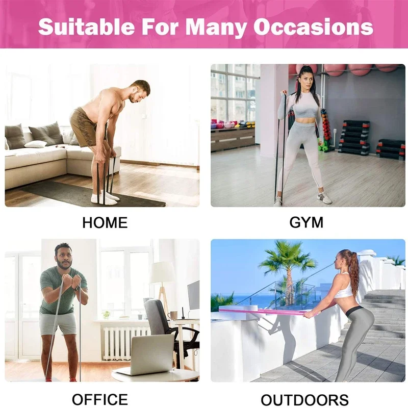 Elastic Fabric Long Resistance Stretch Bands for Exercise and Physical Therapy
