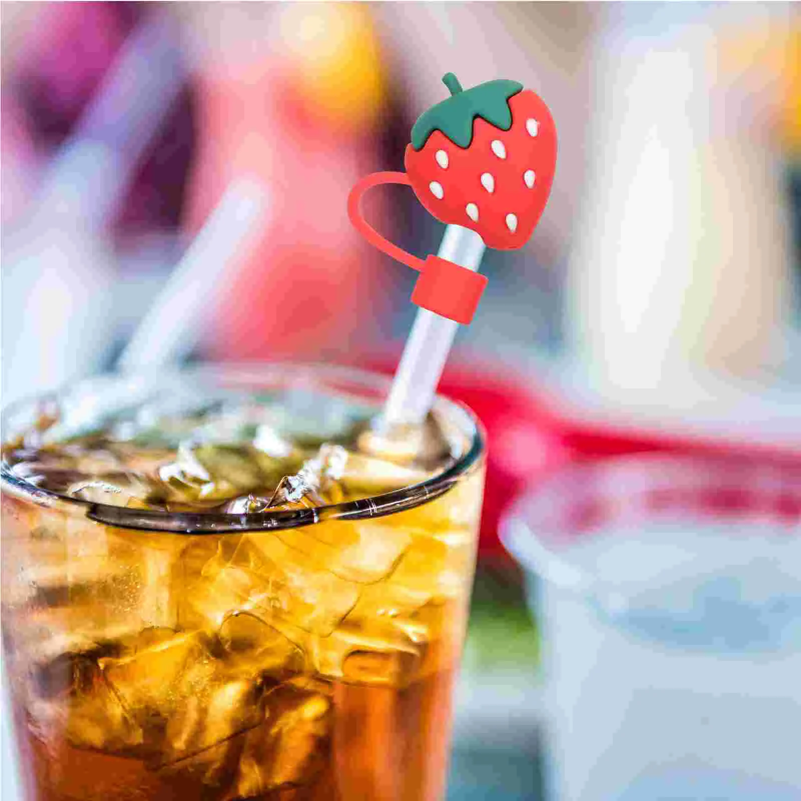 

6Pcs Silicone Straw Covers Cap Reusable Drinking Straw Tips Lids Cute Straw Protector Cover for Decorative and Practical Use