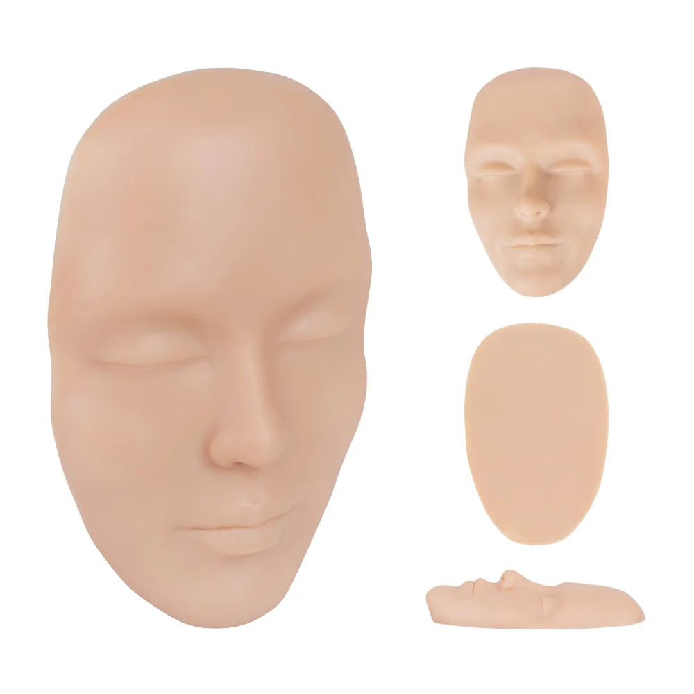 Best Practice 3D realistico Full Face marrone scuro pelle in Silicone a luce media per truccatori permanenti forniture per Microblading - immagine 6