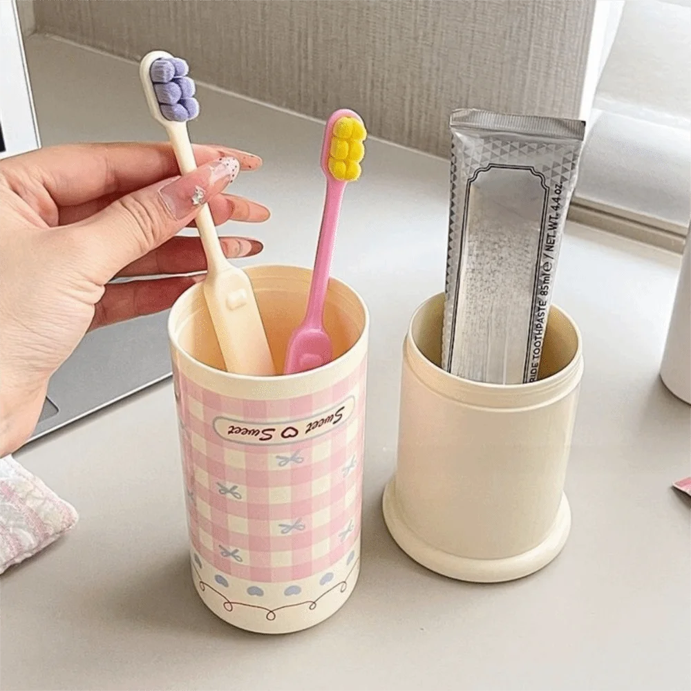 Portable Travel Toothbrush Box And Bathroom Rinse Cup With Lid_voghion.com