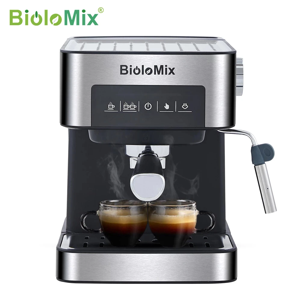 Biolomix 20 Bar Macchina Per Caffè Espresso Di Tipo Italiano Con Bacchetta Per Montalatte Per Espresso, Cappuccino, Latte E Moka