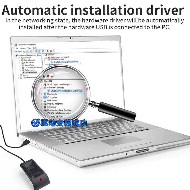 Lettore Impronte Digitali USB - Scanner Biometrico Per Windows 10/11, 360 Gradi, Piccolo E Portatile - Foto 11