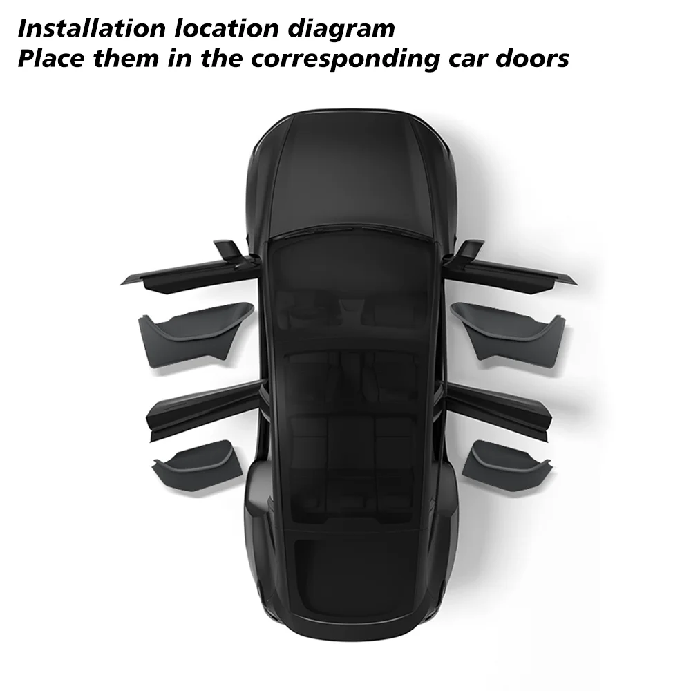 4 Pcs For Tesla Model Y Juniper 2025 Launch Door Side Storage Box Full-Cover Fro