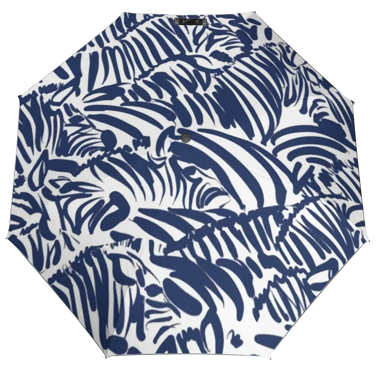 

Зонт в полоску Зебра, темно-синий зонт с абстрактным веселым животным, ветрозащитный зонт для улицы, Уникальный Автоматический Портативный Зонт с принтом