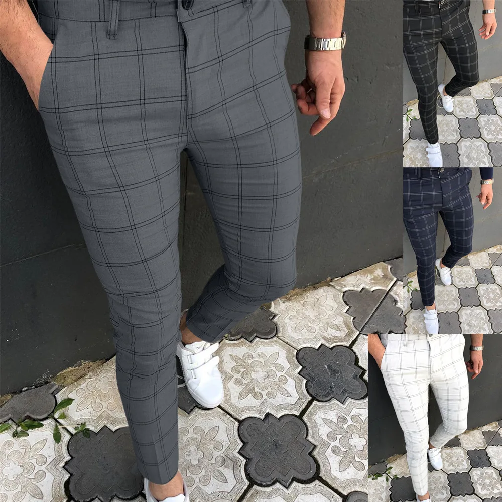 Men Clothing Hot Work Stretch Pants Spring Autumn New Fashion Grey Blue Multicolor Casual Trousers Pencil Pants for Men Business men trousers