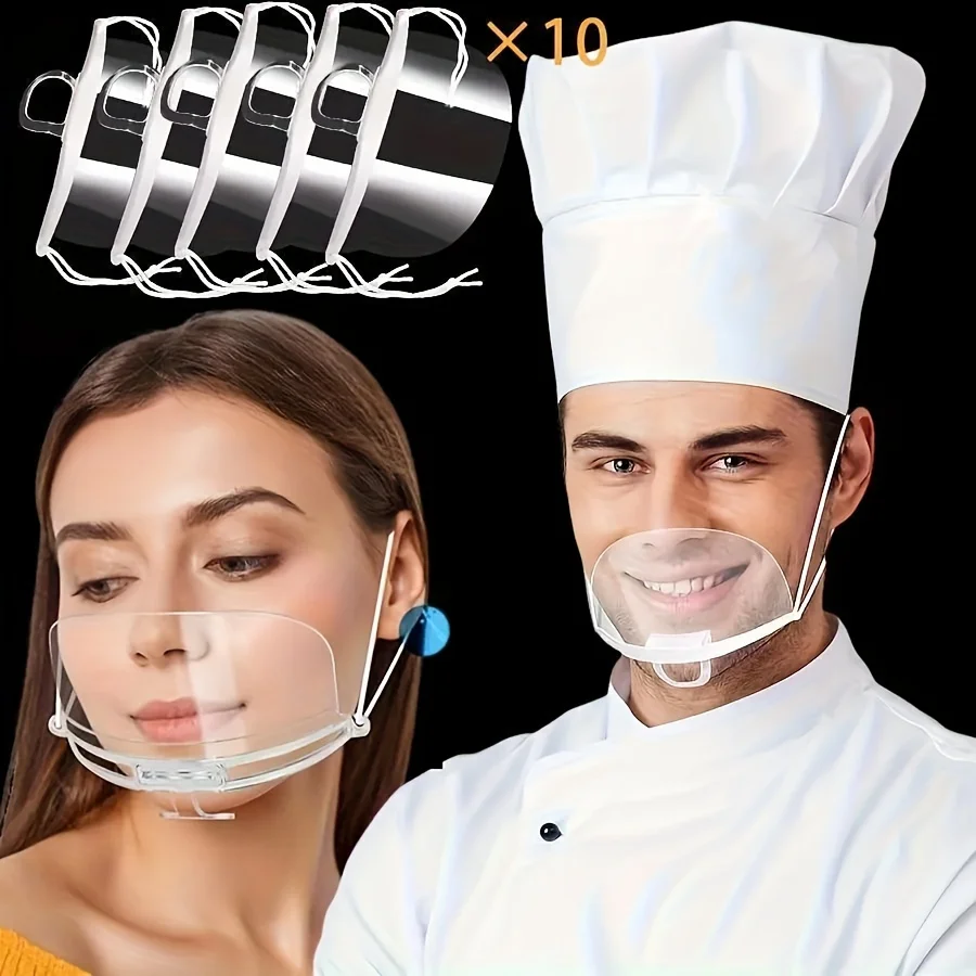 10 pcs anti-fog Transparent hygiene and safety face mask