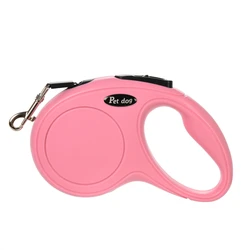 Automatic Retractable Pet Leash, Durable Nylon Lead - 3m (Pink)