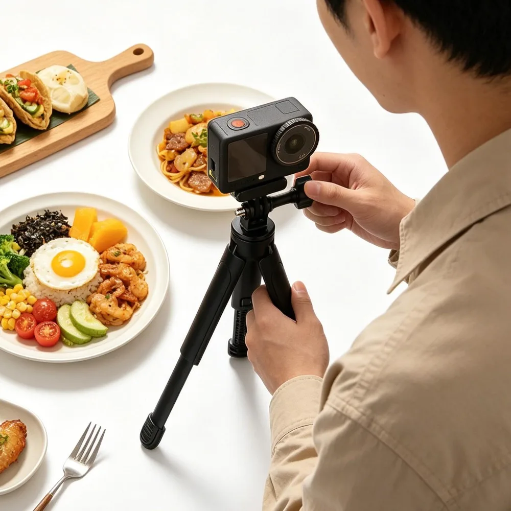 Compact Extendable Tripod Handle Grip Stand with Adjustable Mount