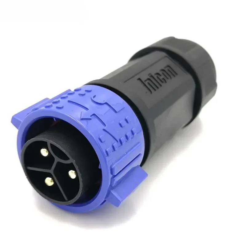 50A M25 방수 커넥터, IP67 2 3 핀 수 암 커넥터, 6-18mm 300V 고전류 도킹 납땜 나사 잠금 와이어 플러그