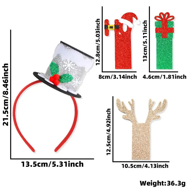 Headbands For Christmas Soft Red Green Silver Elastic Christmas Headgear Comfortable Classic Decorations For Kid