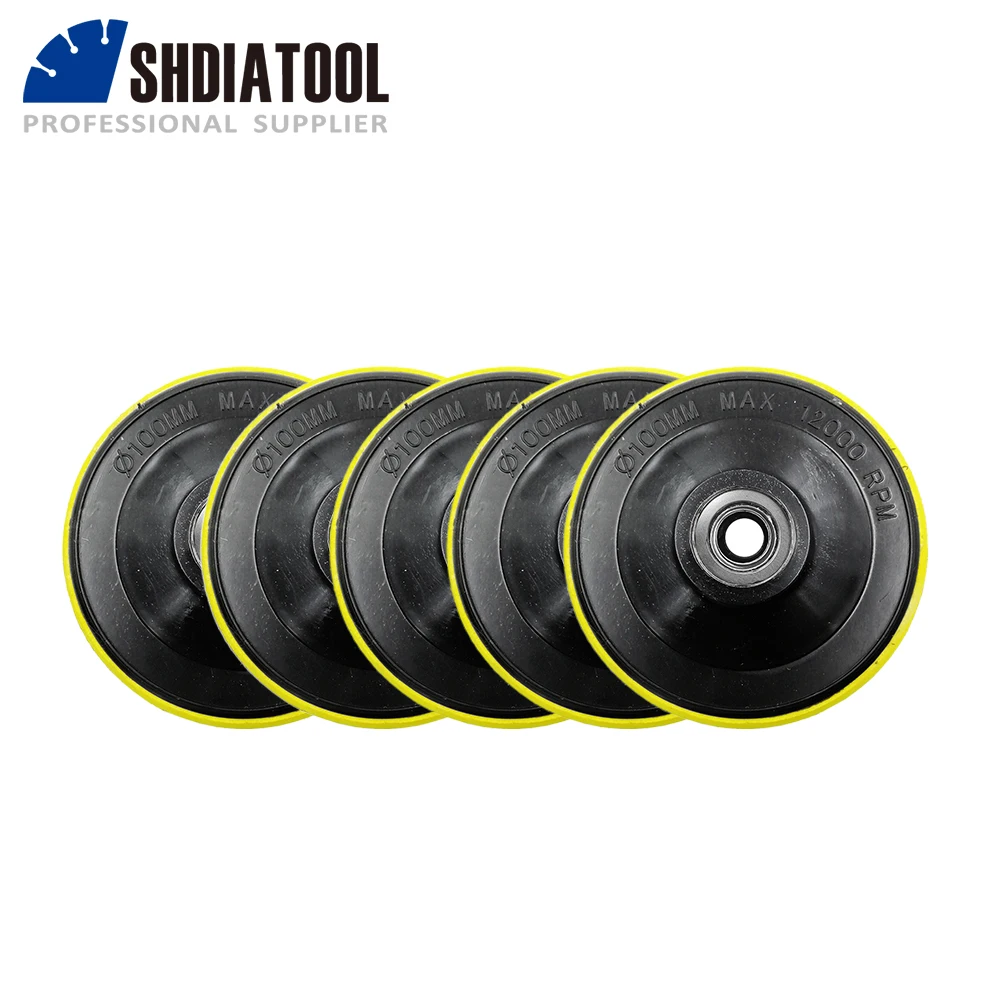 SHDIATOOL M14 or 5/8-11 Dia 100mm/125mm Foam Plastic Back Pads Holder For Polishing Pads Sanding Disc Backer