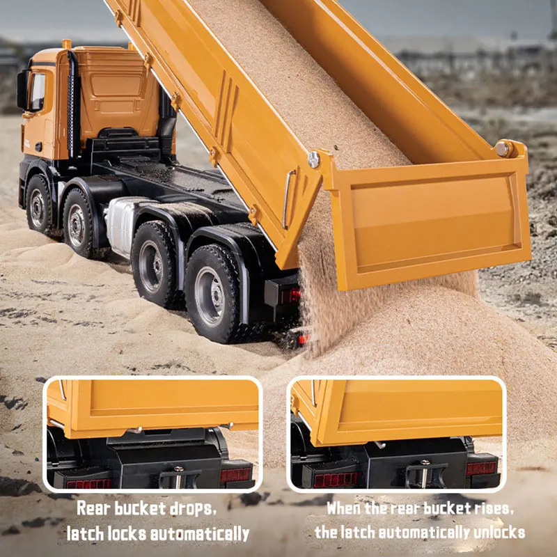 Huina 1536 Rc Legering Dump Truck 1:18 Engineering Voertuig Heftruck Zware Tractor Afstandsbediening Auto Speelgoed Voor Jongens 6