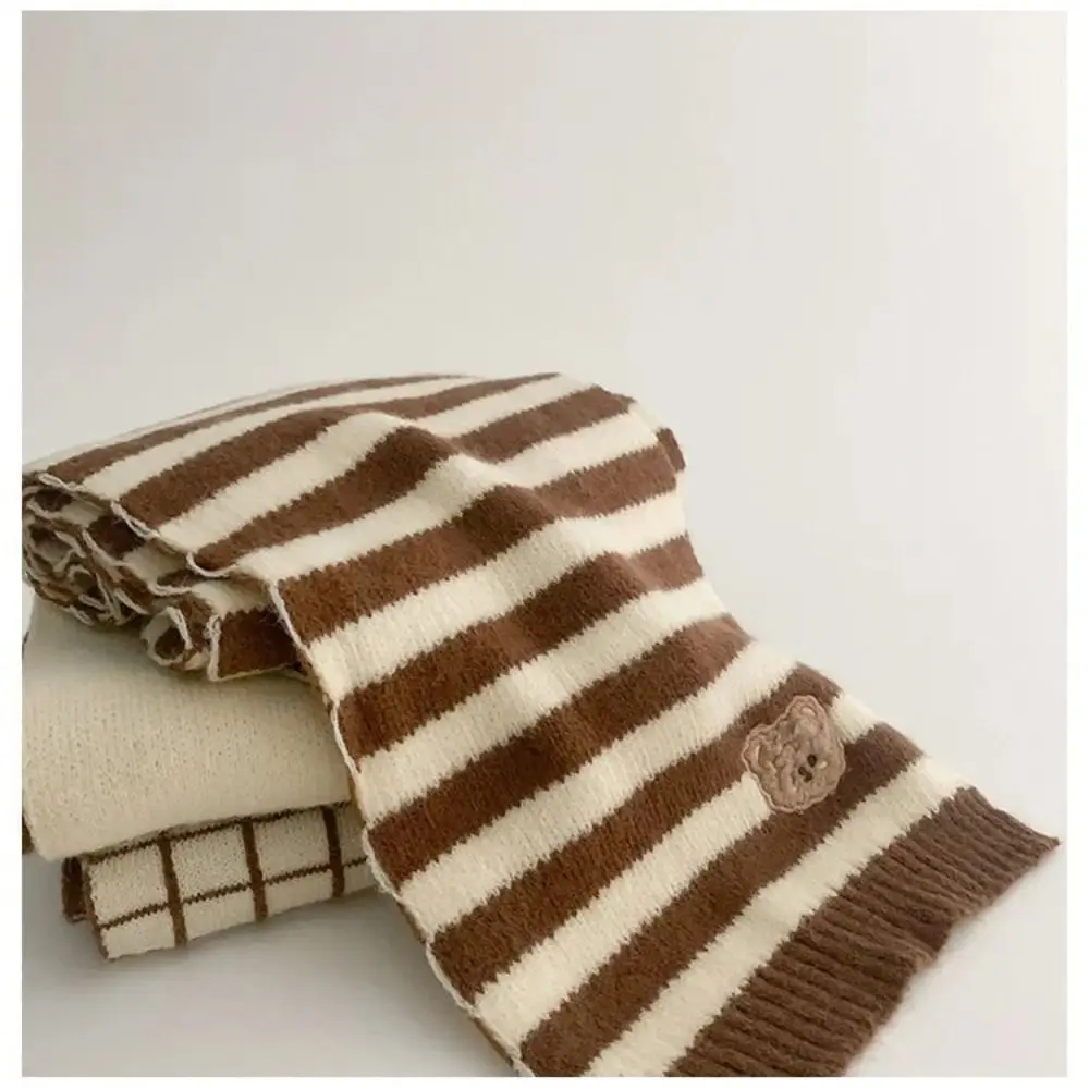Description Picture 5 of itemDurable Knitted Wool Plain Scarf Plain Milk Tea Color Baby Scarf Warm Kids Wool Scarves