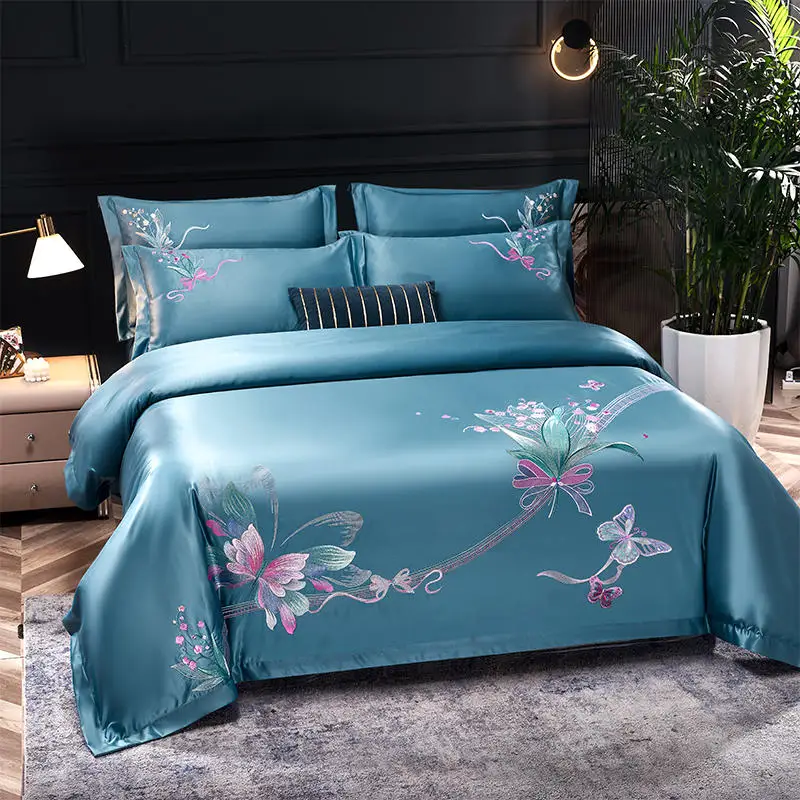 

4 шт., набор постельного белья с вышивкой в виде бабочек