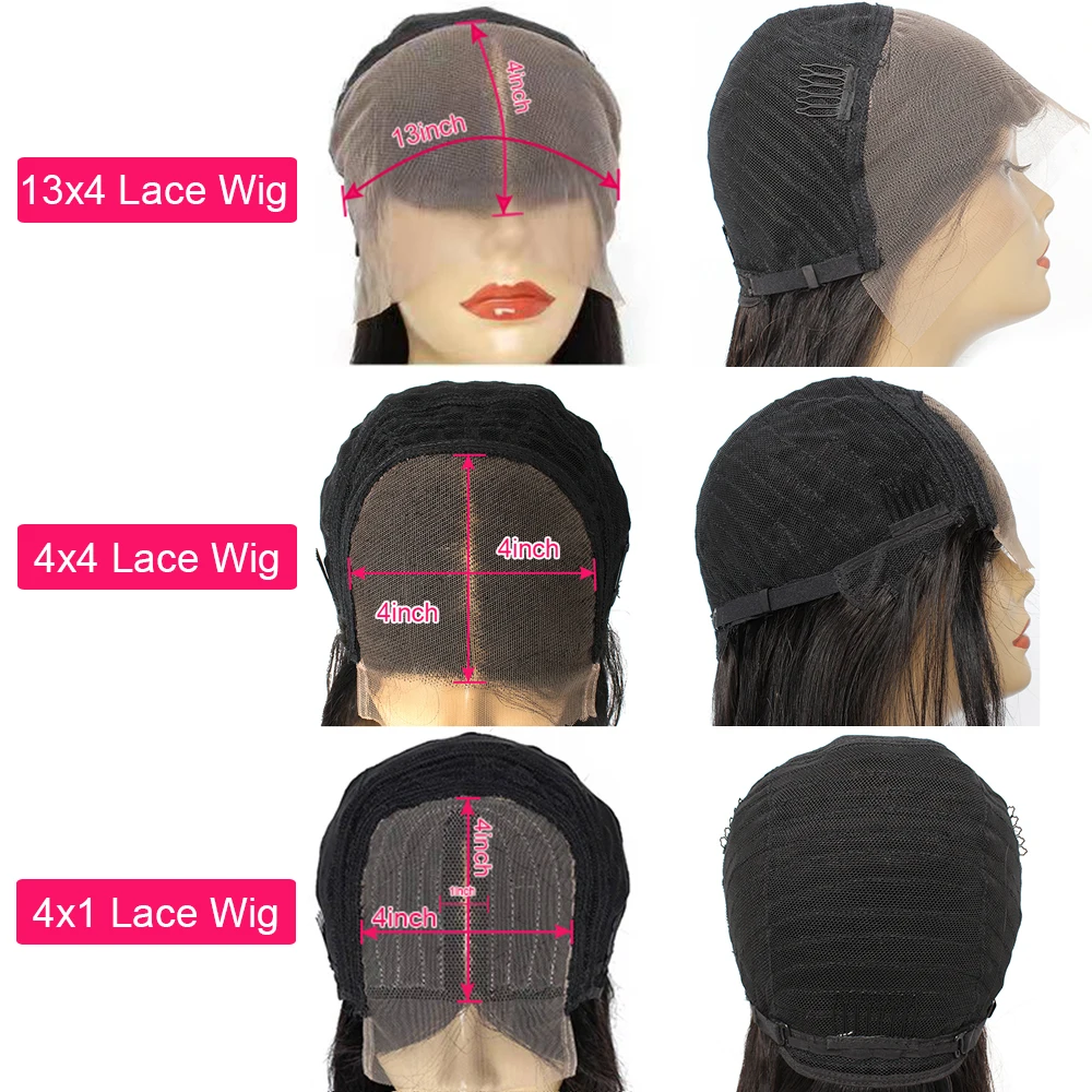 Loose Deep Wave Lace Frontal Wig para Mulheres, Perucas de Cabelo Humano, Remy Indiano, Fechamento de Renda Transparente, HD, 13x4, 12-28