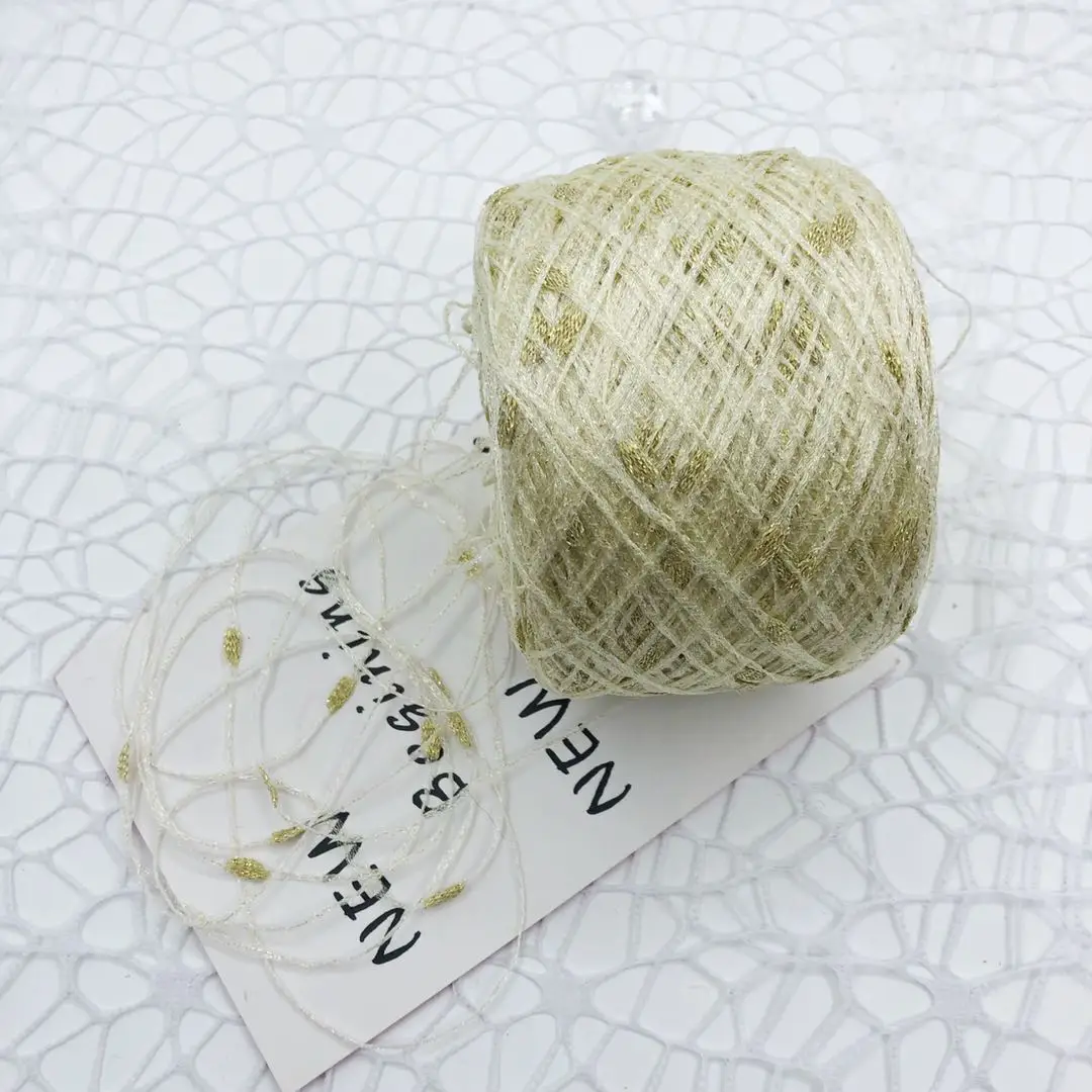 50G Tadpole Crochet Yarn for Knitting Handbag Flash Sausage Yarn Golden Silk Threads Sweater Coat Scarf 5