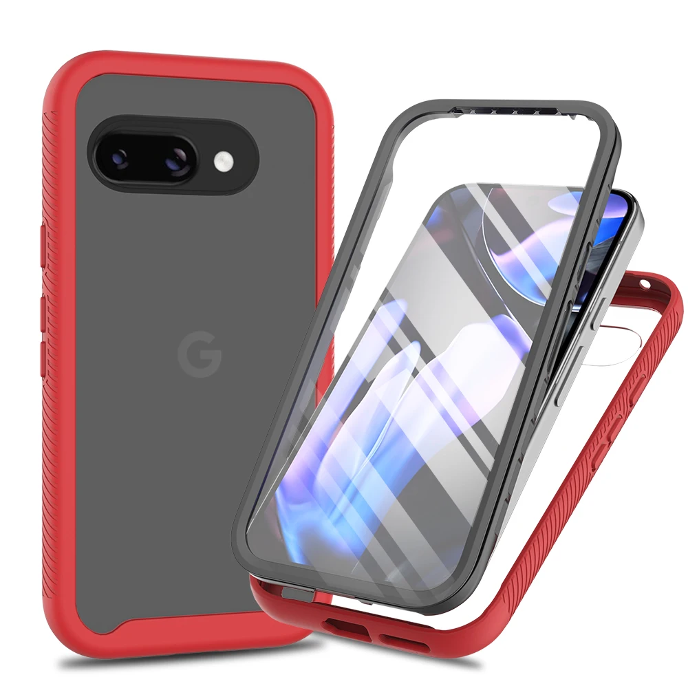 PET Screen Protector Shockproof Case with TPU Frame and Transparent Acrylic Back Cover
