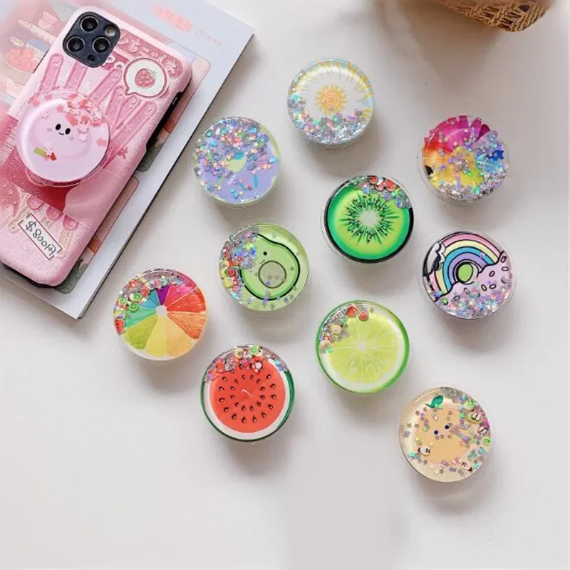 

Выдвижная подставка для мобильного телефона с изображением фруктов и радуги