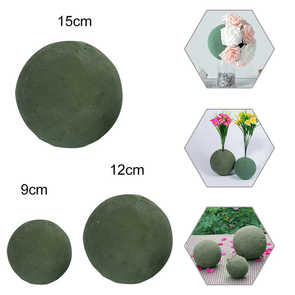 MIDELONG Blocchi Rotondi In Schiuma Per Fiori Secchi E Freschi - 8,1x4,1 Cm Verde Confezione Da 3