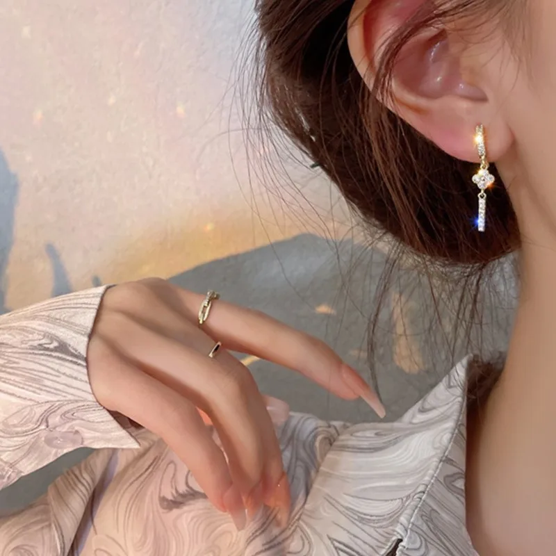 6Pcs/set Sparking Shiny Zircon Hoop Earrings for Women 2024 New Fashion Exquisite CZ Earrings Fashion Jewelry aretes