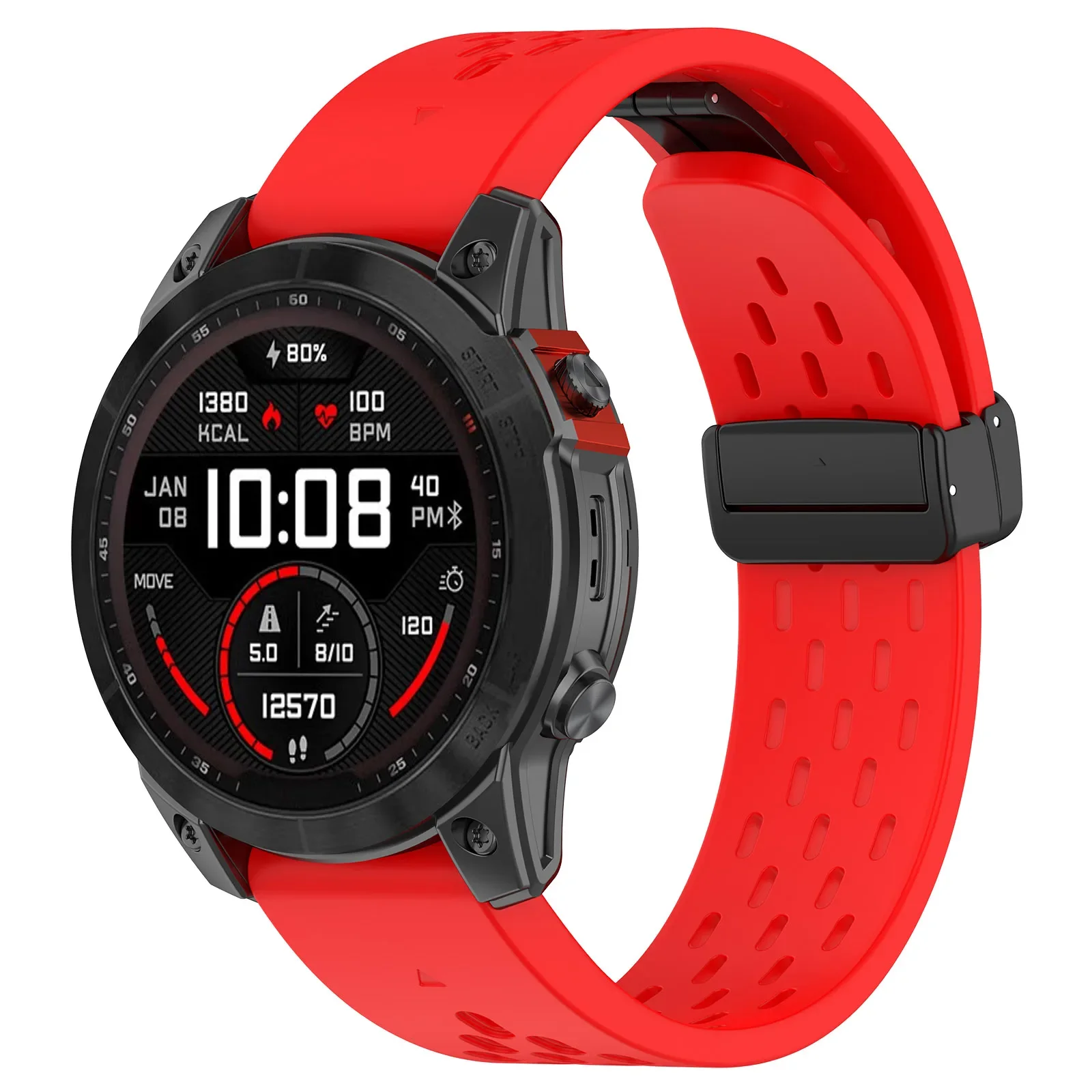 Enhanced Silicone Magnetic Watch Band Strap, 20/22/26mm – Versatile and Durable Replacement Accessory