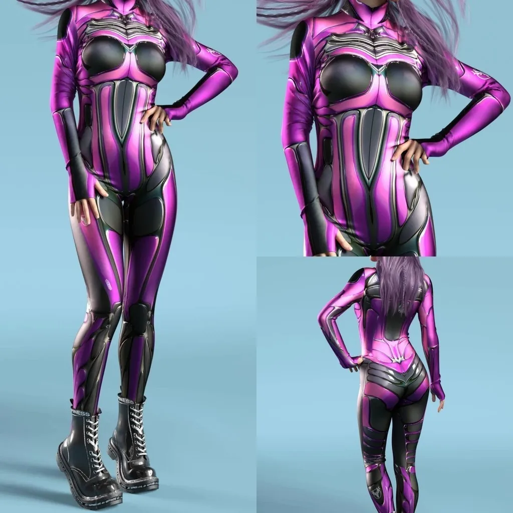 

Унисекс, кибер-панк, 3D цифровая печать, Хэллоуин, вечерние, одежда для ролевых игр, женский и мужской костюм для косплея, карнавальный комбинезон