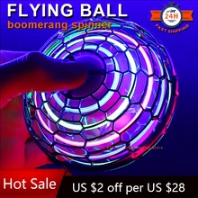 

Flying Ball Boomerang Spinner Toy Hand Controlled Drone Helicopter 360° Rotating Mini UFO With LED Light Toys Flying Saucer Ball