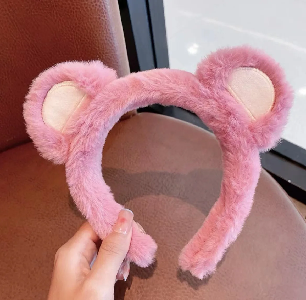 1 pezzo Fascia per capelli con orecchie di orso carino, copricapo con orecchie di orso mobile per San Valentino, trucco, lavaggio del viso, cosplay animale, fascia per capelli in peluche di orso