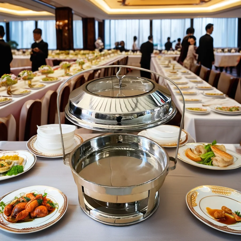 Hot Selling Luxury Silver Electric Chafing Dish Buffet Set Big Size Chaffer Food Warmers For Catering