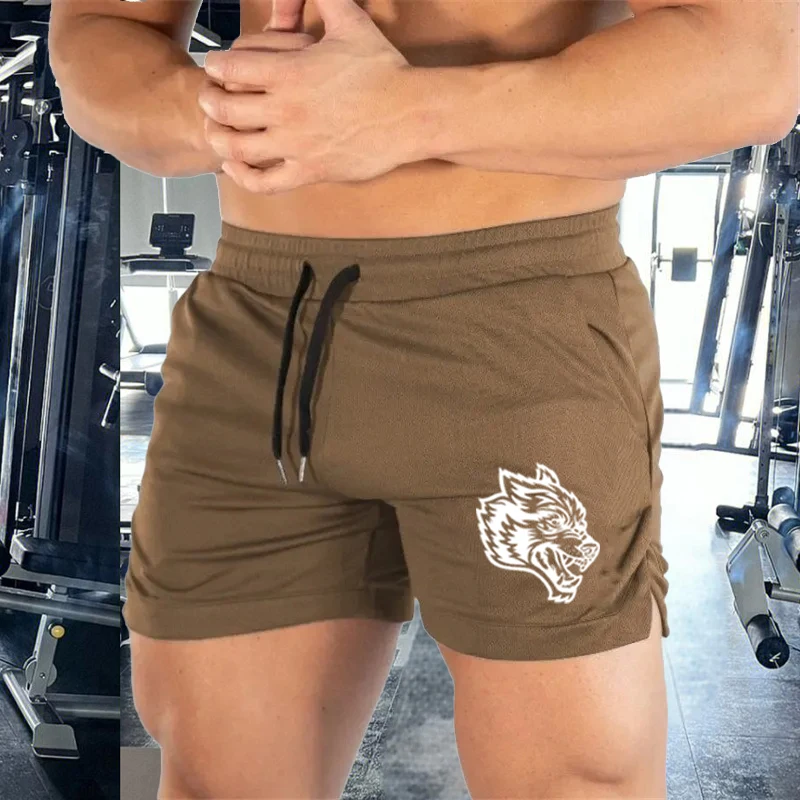 Wolf Head Men's Leisure Sports Shorts Elastic Beach Shorts Running Gym Sports New Three Quarter Pants Summer Fashion M-3XL 5