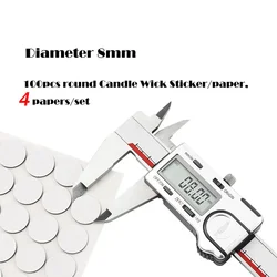 Candle Making Wick Stickers with Fixed Base Brackets - Crafting and Home Arts Supplies (8mm 400pcs)