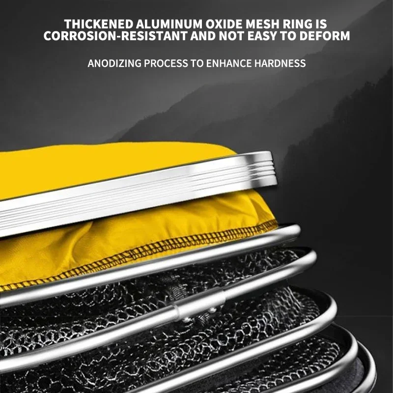 Thickened Glued Square Fish Net Wild Fishing Anti-hanging Quick-drying Fishing Net Bag Fishing Tool Fish Protection Net Belt Bag