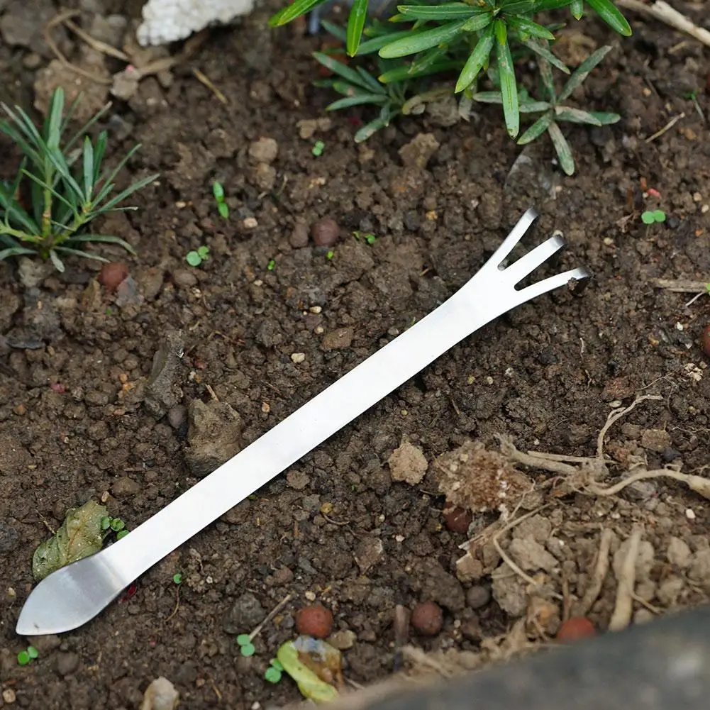 Steel Bonsai Tweezers Pick Buds Bonsai Rake Soil Change Knife Soil Pot Tool Loose Modeling Moss Rake Pot Pressure J3Q4