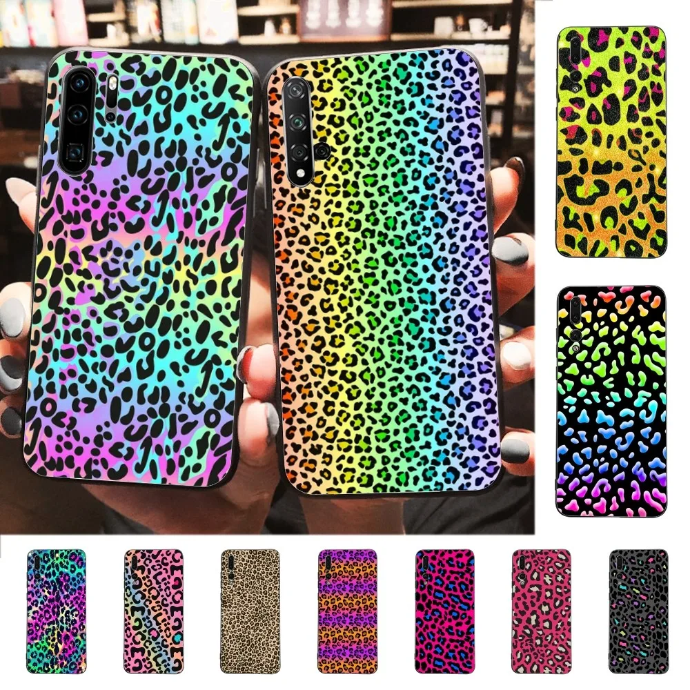 

Colorful Leopard Print Phone Case For Huawei P 8 9 10 20 30 40 50 Pro Lite Psmart Honor 10 lite 70 Mate 20lite