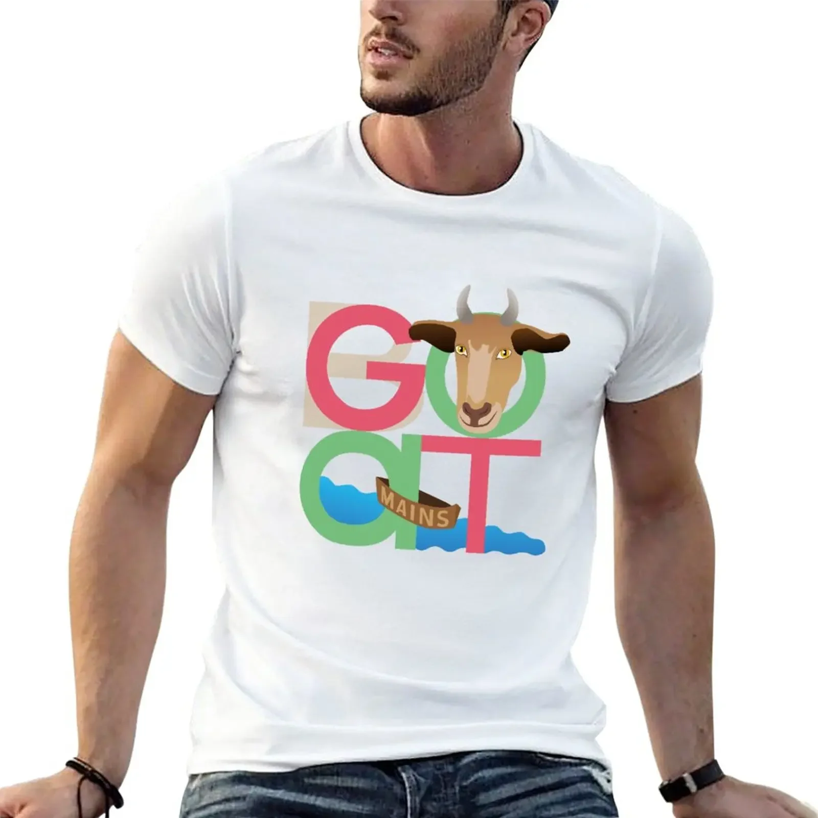 

goats in the boats T-Shirt summer tops summer clothes funny t shirts for men