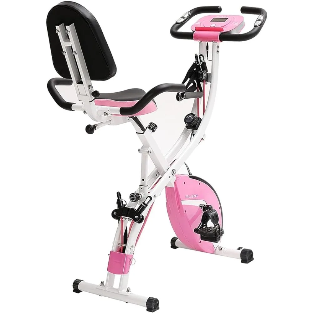 

Folding Exercise Bike, 5 in 1 Stationary Bike Magnetic Resistance Cycling Bicycle Upright Indoor Cycling Bike with Arm Exercise