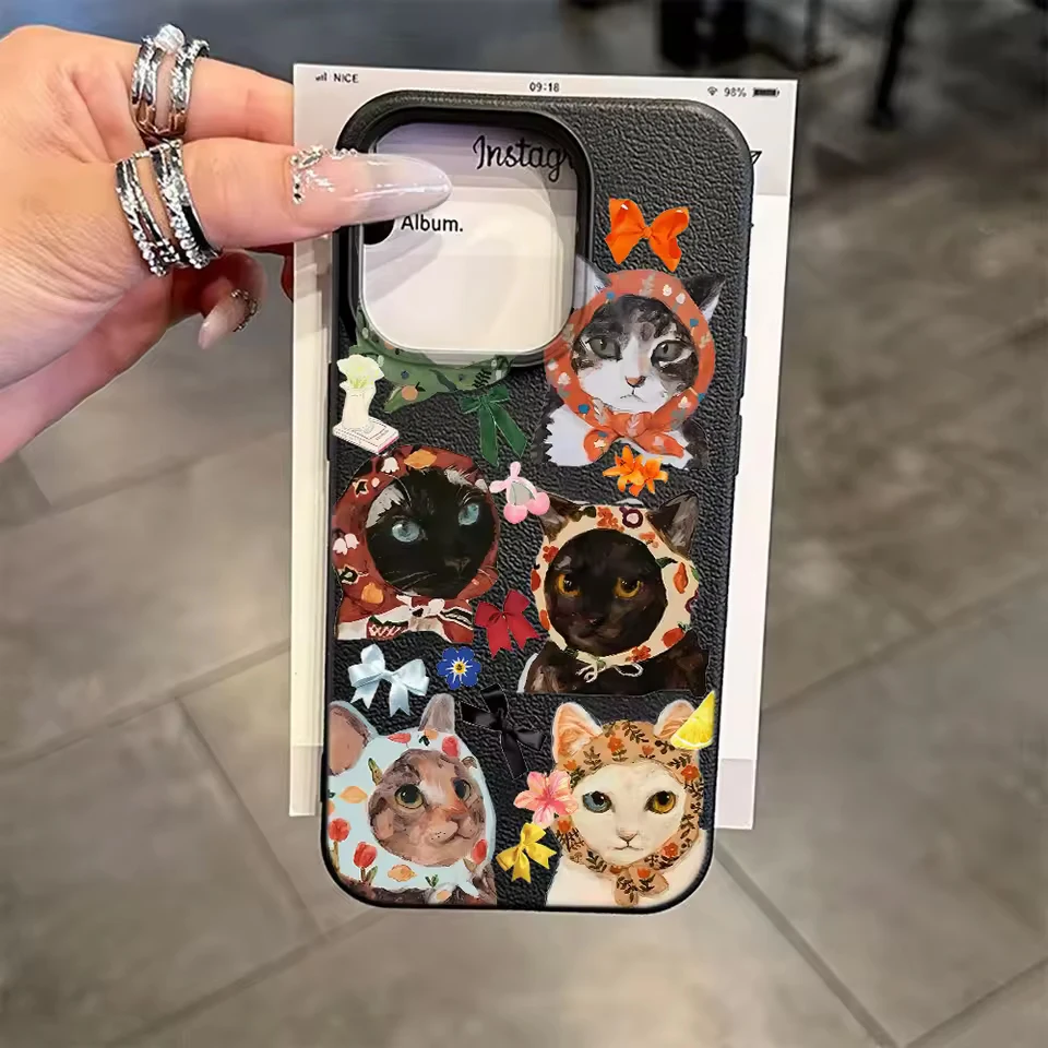 Adorable Kawaii Cat Design Phone Case - Y2K Minimalist Cover