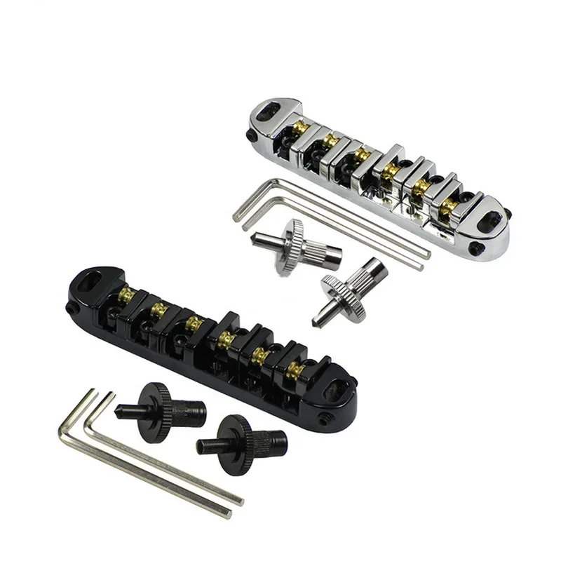 

Electric Guitar Roller Saddle Bridge Set 6strings Guitar Tailpiece Set for LP SG Jazz Guitar Replacement Part Accessory