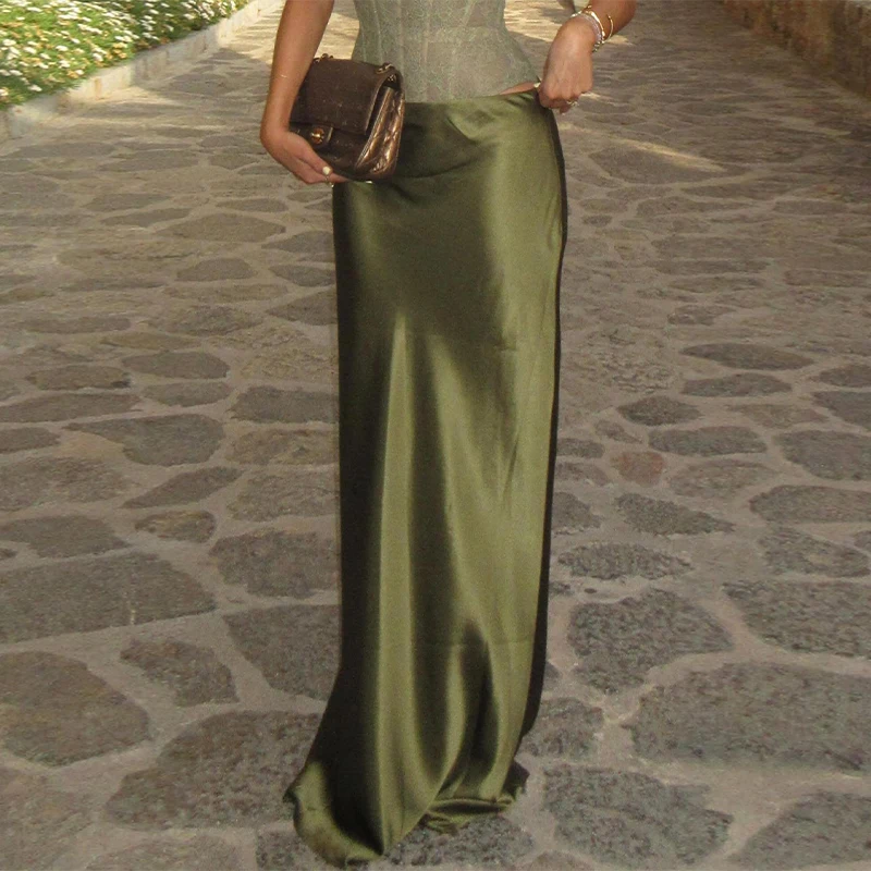 Women Summer Party Halter Top Dress Sets 2 Pieces Lace High Waist Lace Up Spaghetti Strap Tank Satin Zipper Party Skirt Outfits