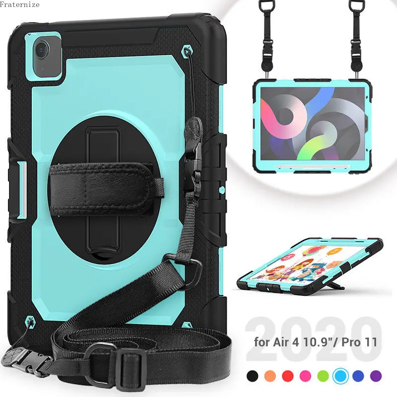 

Heavy Duty Case For Apple iPad Air Generation Cover For iPad Air 4 Air 5 360 Rotation Shockproof Silicon Tablet Case Smart Cover