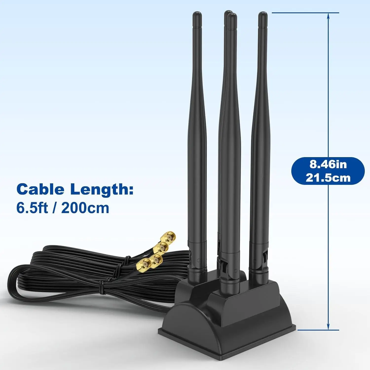 듀얼 밴드 WiFi6 안테나 2.4GHz 5GHz,4 RP-SMA 커넥터 PC 데스크탑 컴퓨터용 자기 베이스 PCIe 블루투스 카드 무선 라우터