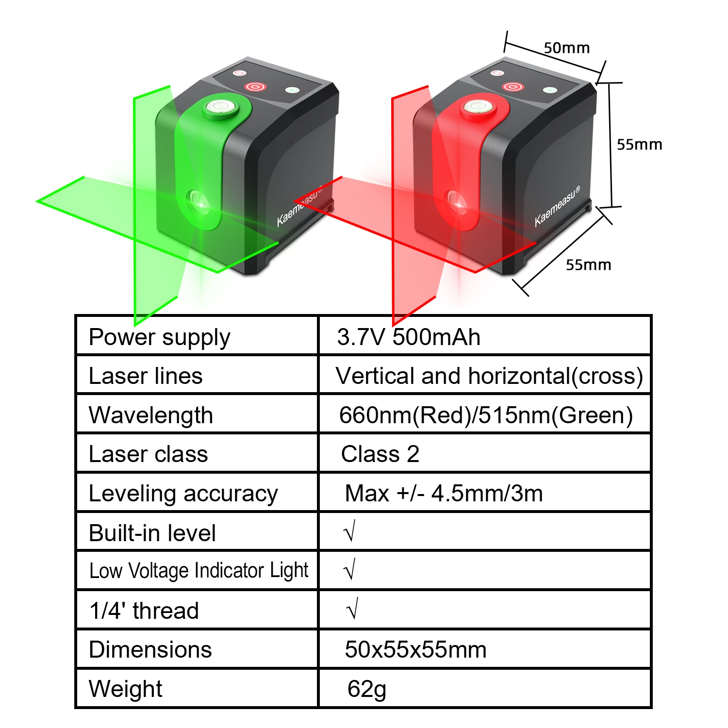 Rechargeable Mini Pocket Laser Level Portable Built-in Bubble Level Construction Picture Hanging DIY Projects Home Renovation laser level