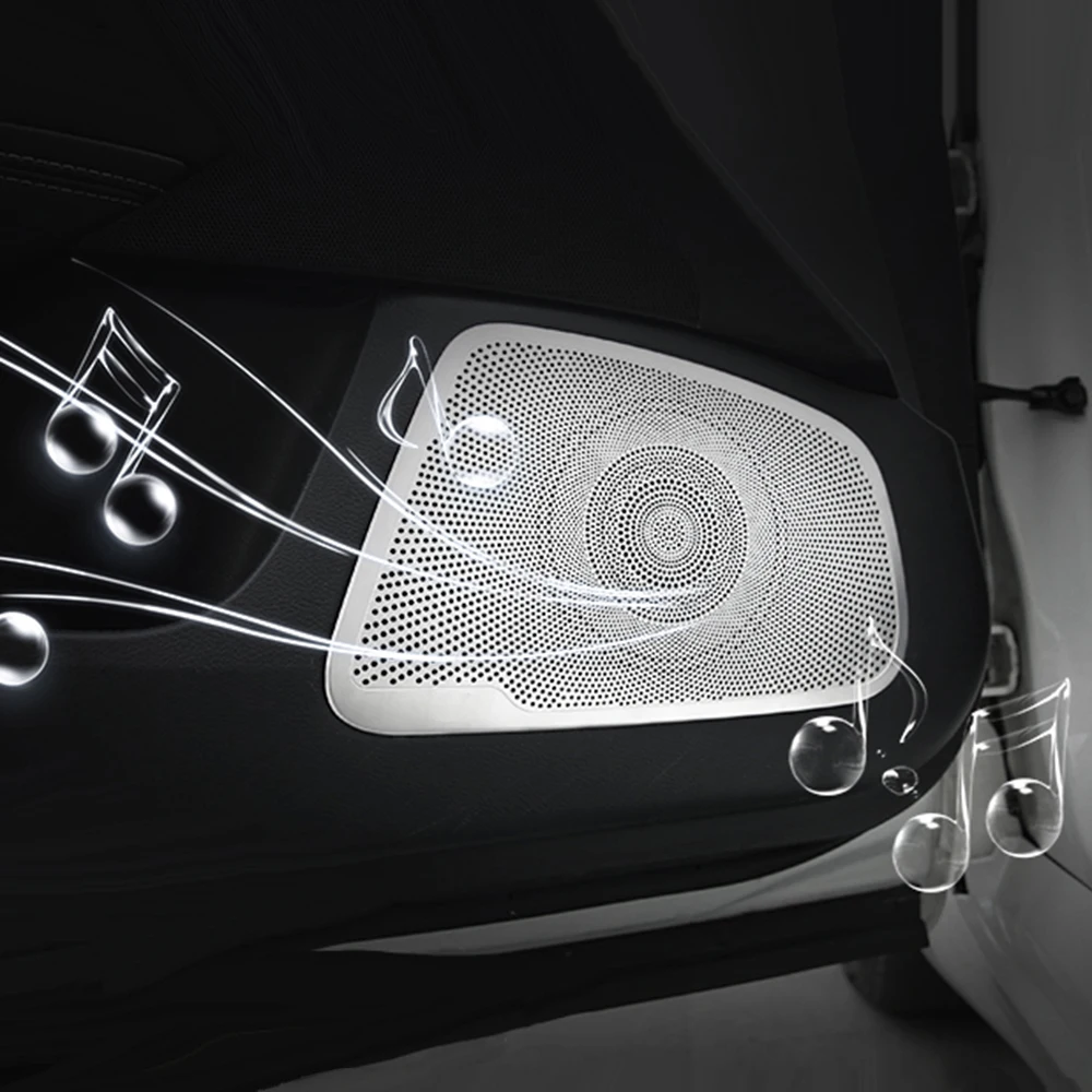

Interior Accessories Door Speaker Sticker Tweeter Cover Horn Sound Decorative Frame Trim For Infiniti Q50 Q50L